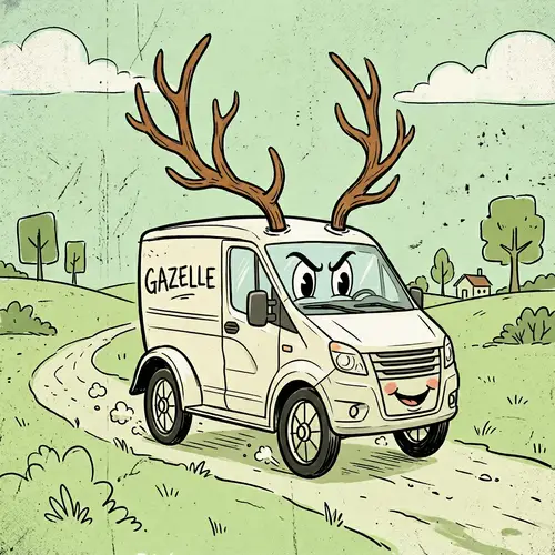 Personified GAZelle Van - Vintage Cartoon Style Design