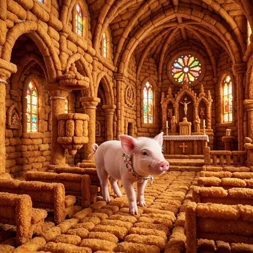 Pig Inside Church of Croquettes