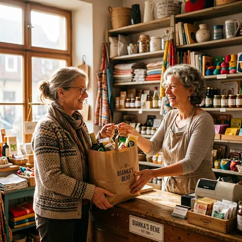 Joyful Shopping Experience in a Vibrant Store