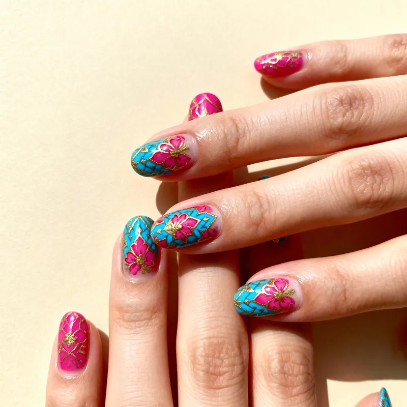 Vibrant Nail Art Designs with Intricate Patterns
