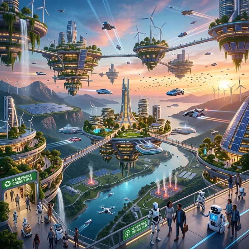 Explore a Futuristic World with Robots and Flying Cars