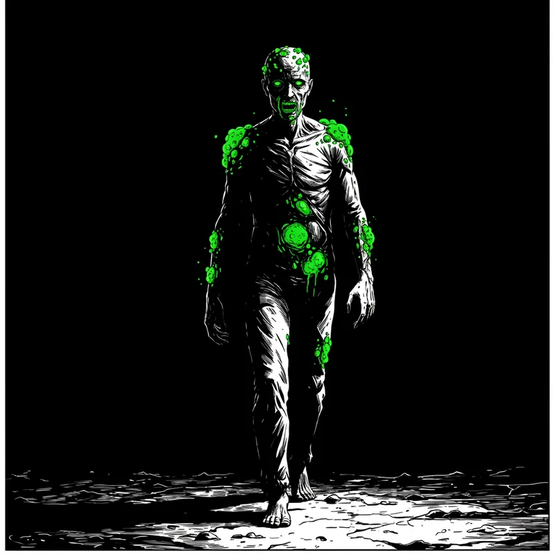 Menacing Humanoid Figure in Horror Comic Style