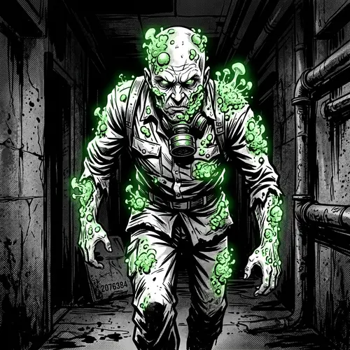 Menacing Humanoid Figure in Horror Comic Style