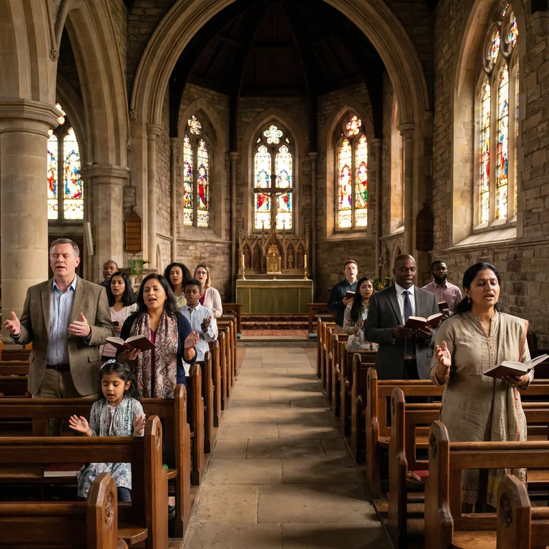 Unity in Song: Multicultural Families Singing at Traditional Church