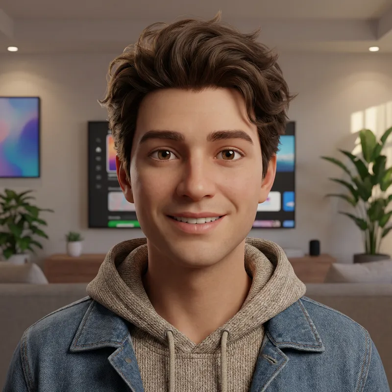 Personalized Digital Avatar with Warm Brown Eyes & Smiling