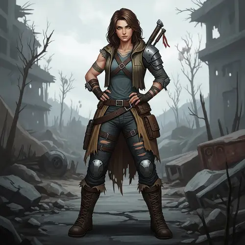 Strong Female Character in Apocalyptic Style