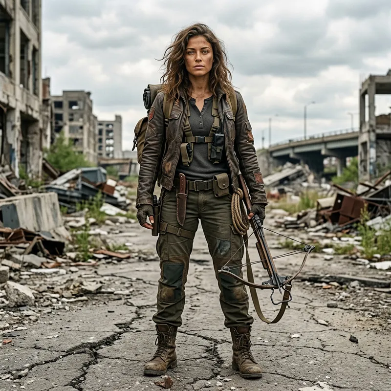 Strong Female Character in Apocalyptic Style