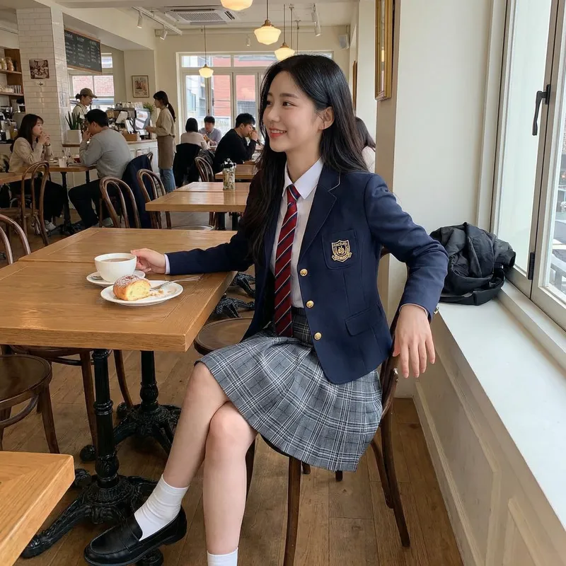 Beautiful Korean Girl in School Uniform Beautiful Korean Girl in School Uniform