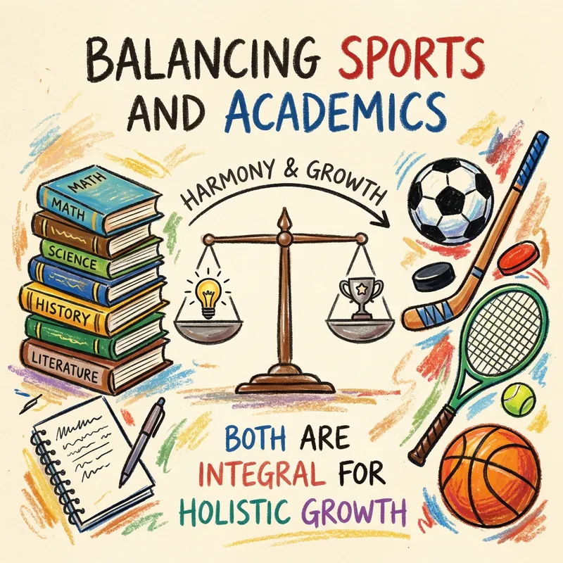Balancing Sports and Academics in a Simple Poster Design