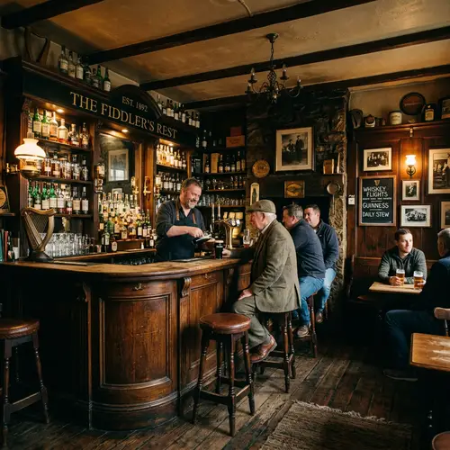 Classic Wooden Bar in a Cozy Small Room