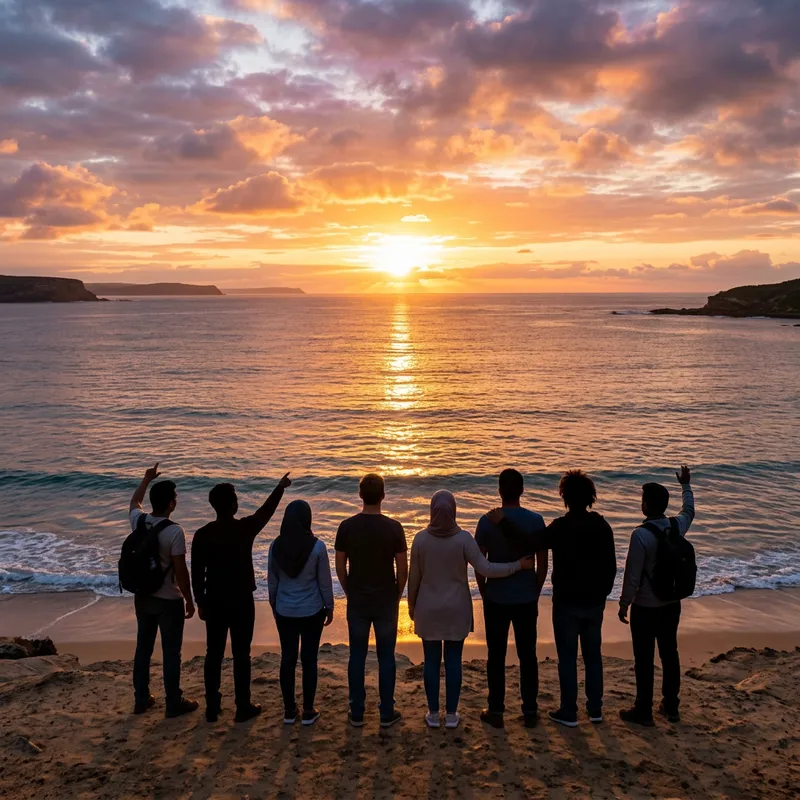 Inspiring Sunrise Over Serene Waters: Empowering Motivation & Unity