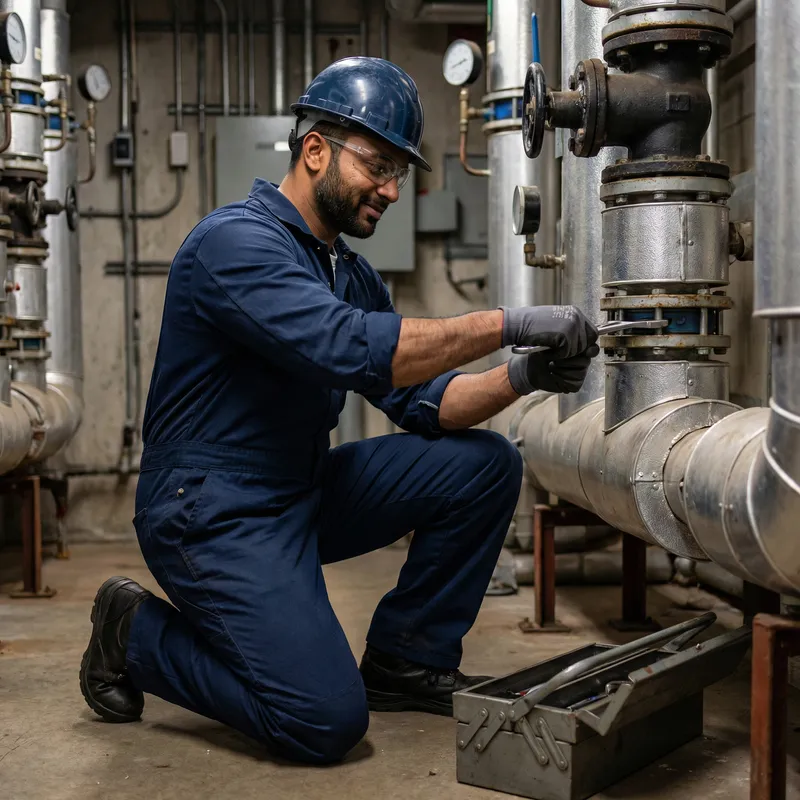 Big Beefy Man | Expert Pipefitter in Mechanical Room