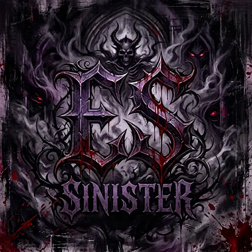 Chilling Horror Logo: Gothic 'ES' Design in Deep Purple & Black