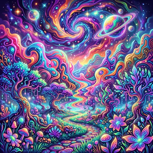 Psychedelic Landscape | Vivacious Colors & Abstract Shapes