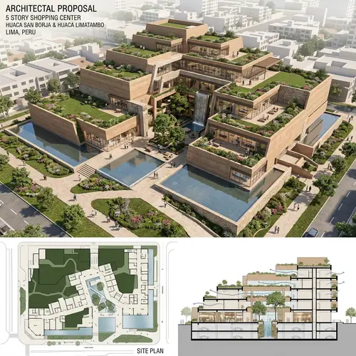 Dynamic 5-Story Mall Inspired by Huaca Architecture