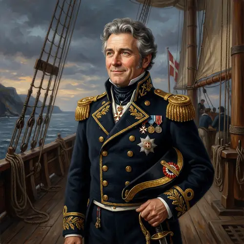 19th Century Danish Naval Officer Portrait