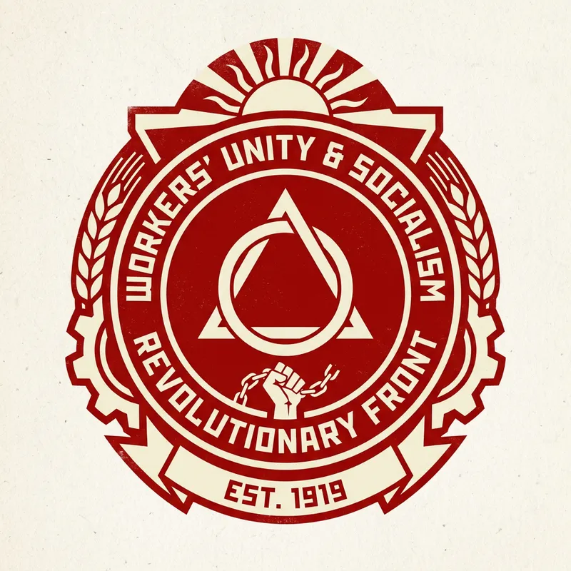 Revolutionary Emblem of Menshevik Party - Symbolizing Unity and Balance