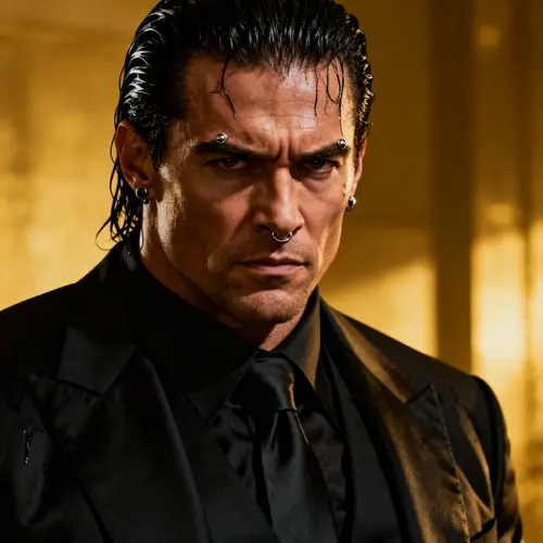 Charming Mafia Leader in Semi-Realistic Style