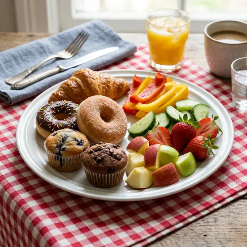 Delicious Pastries & Fresh Fruits on Plate | Gastronomic Fusion