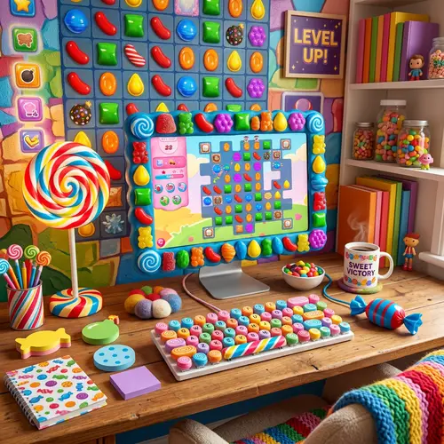 Cozy Candy Crush Inspired Office Desk Ideas