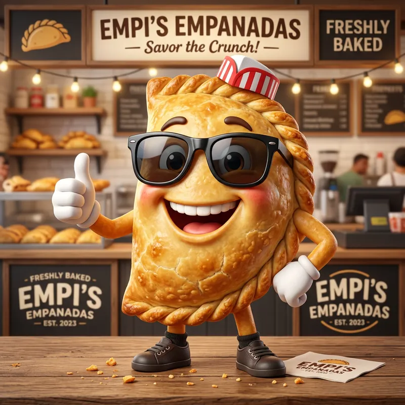 Charismatic Empanada Mascot for Your Business