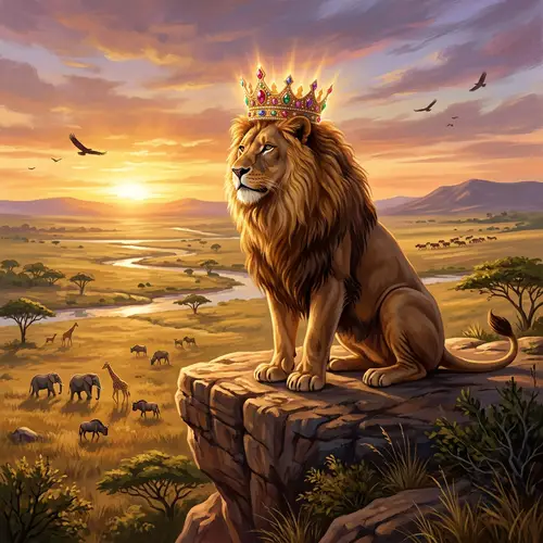 Majestic Lion King | Sovereign Authority Illustration