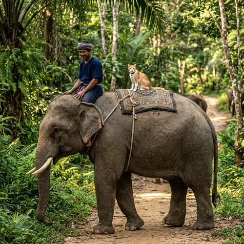 Cat Rides an Elephant - Fun Animal Adventures