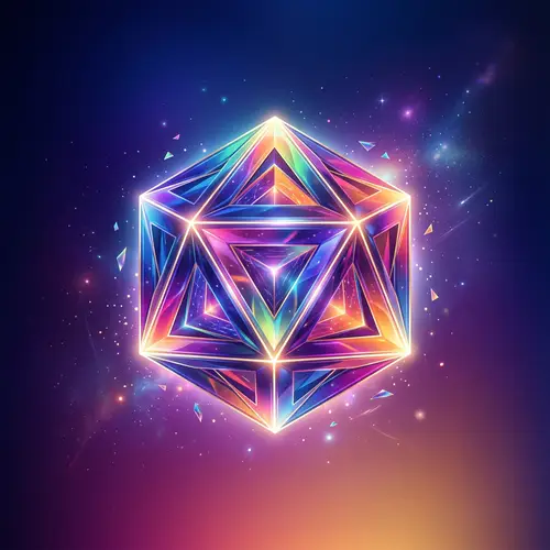 Vibrant 3D Geometric Shape on Gradient Background
