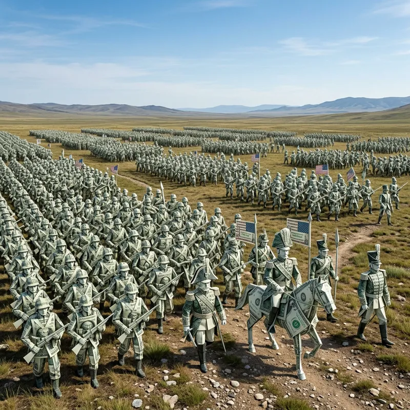 Dollar Bill Army: Creative Display of $1 Soldier Formation