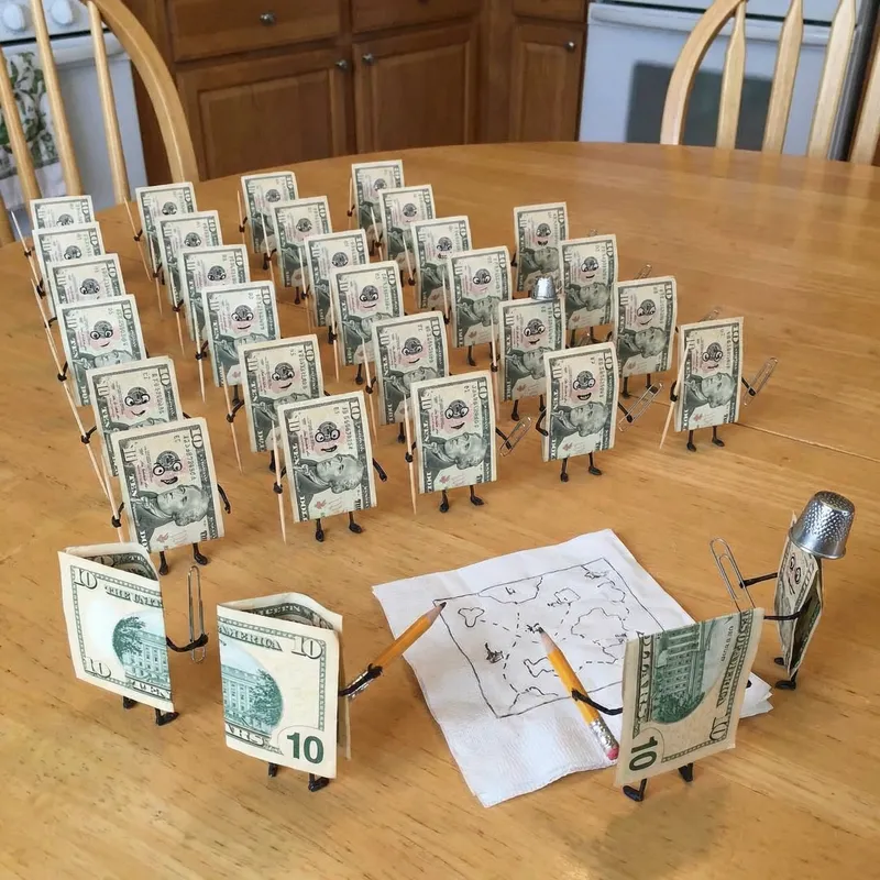 10 Dollar Bill Army: Amusing Concept of Dollar Bills in Battle Formation