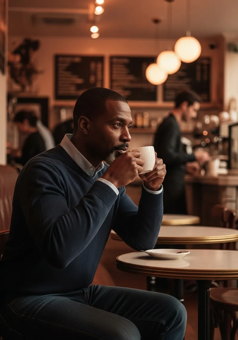 Man Sitting in a Café - Relaxing Moments
