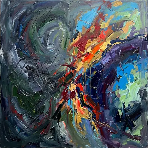 Abstract Oil Painting | Transplantation Concept | Modern Art Style