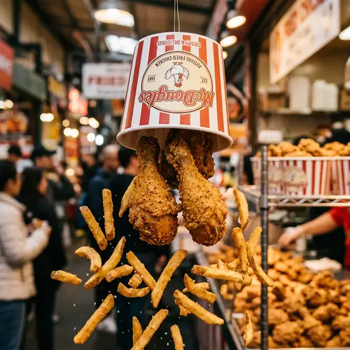 McDougles Fried Chicken Legs & Fries | Cinematic Food Photography