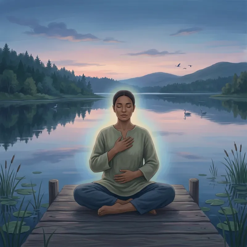 Serenity in Meditation: Calm Human Figure Illustration Serenity in Meditation: Calm Human Figure Illustration