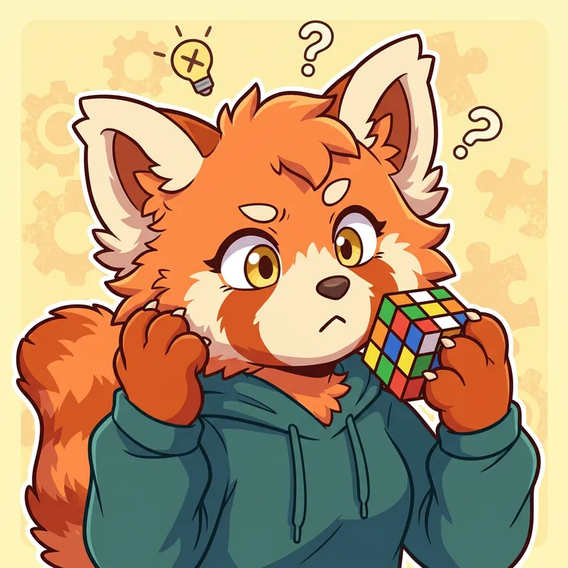 Dynamic Furry Kemono Style Profile Picture Icon of Cute Confused Girl