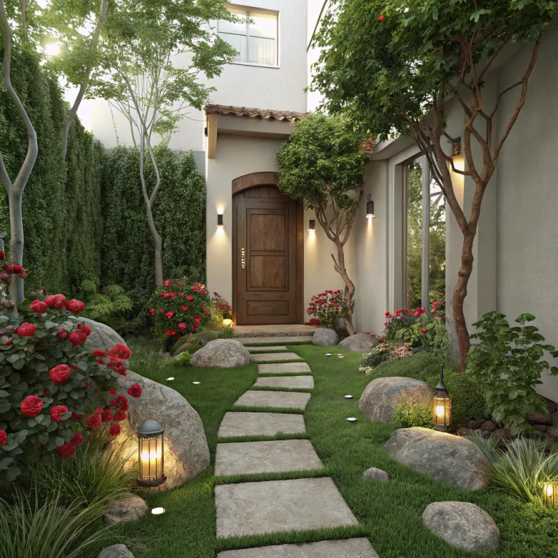 Beautiful Artificial Grass Entrance Design Ideas