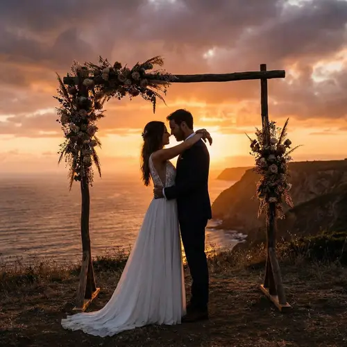 Stunning Sunset Wedding Photo of a Couple
