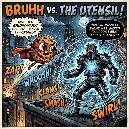 Meet Bruh the Chocolate Chip Cookie - Tiny Superhero Vs Utensil Magnet Villain