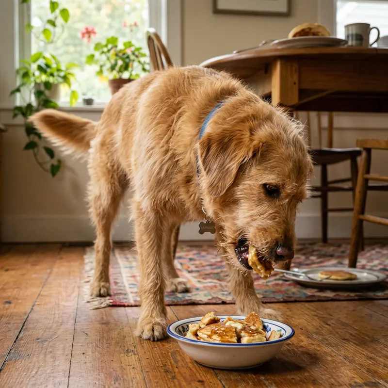 Dog Enjoys Delicious Pancake Snack