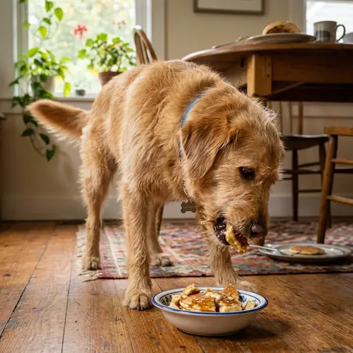 Dog Enjoys Delicious Pancake Snack