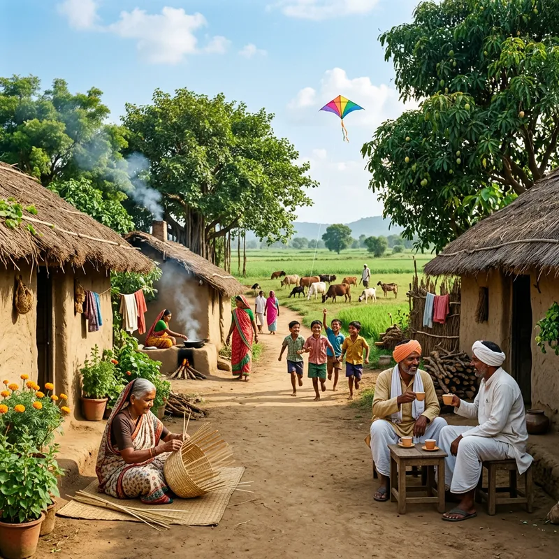 Serene Indian Village Landscape | Authentic Rural Charm