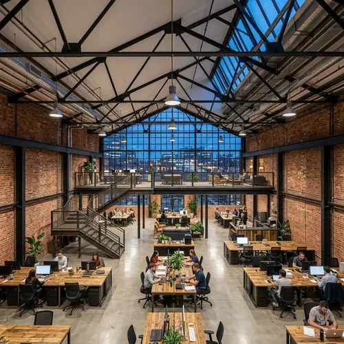 Elegant Double Home Office Design in Industrial Style