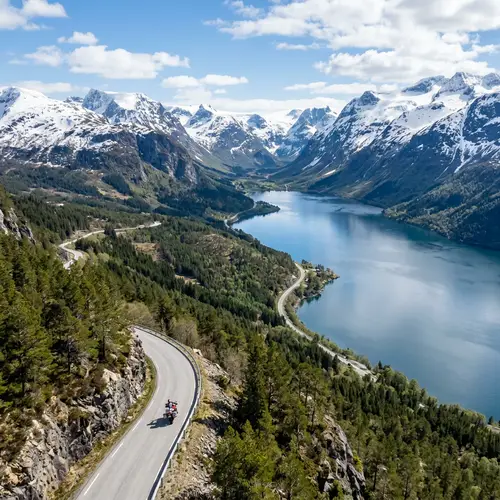 Motorcycle Journey Through Nordic Landscapes