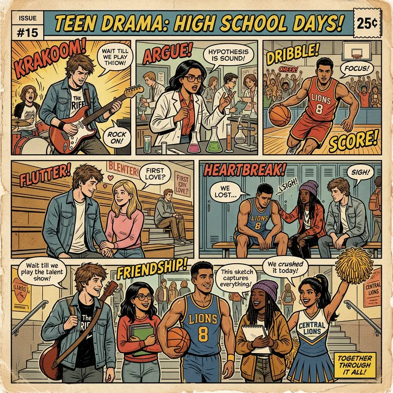 Teenage Drama Comic Book | High School Adventures