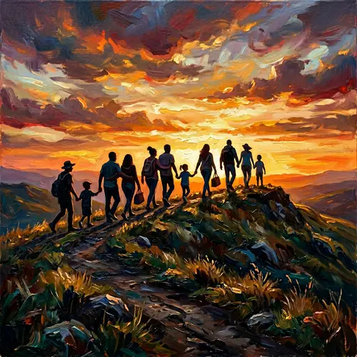 Unity in Diversity: An Inspiring Oil Painting