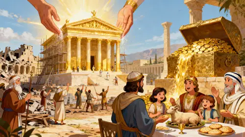 Rebuilding the Jerusalem Temple: A Triumphant Cartoon