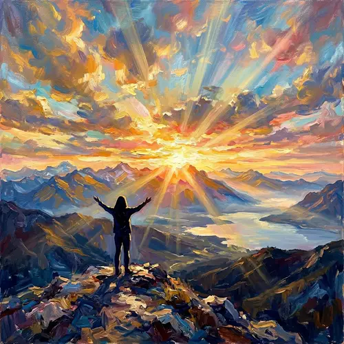 Inspiring Sunrise Silhouette - Infinite Possibilities