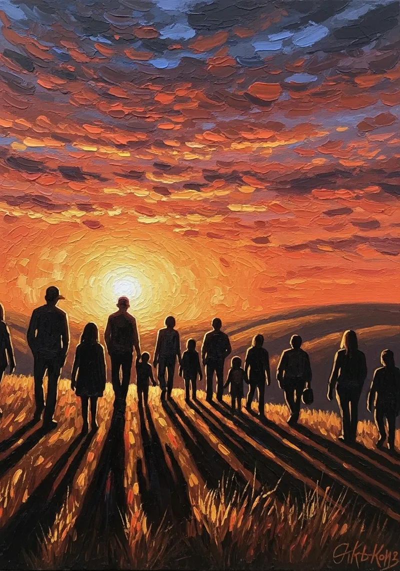 Unity in Diversity: An Inspiring Oil Painting