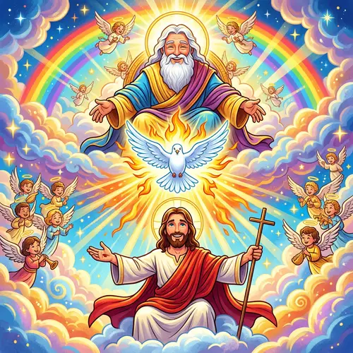 Vibrant Cartoon of the Holy Spirit