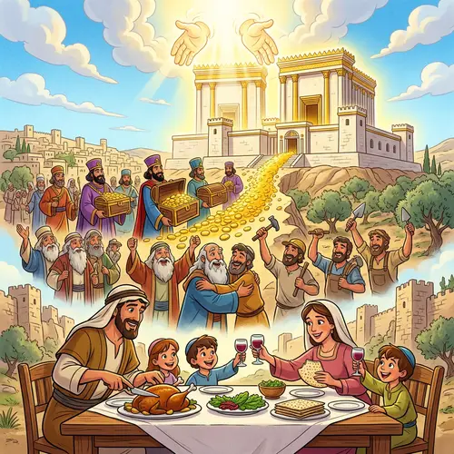 Rebuilding the Jerusalem Temple: A Triumphant Cartoon